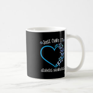Blue Butterfly Just Cure It November diabetes awar Coffee Mug
