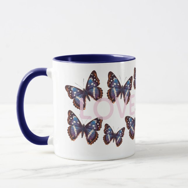 Blue Butterfly Love Mug (Left)