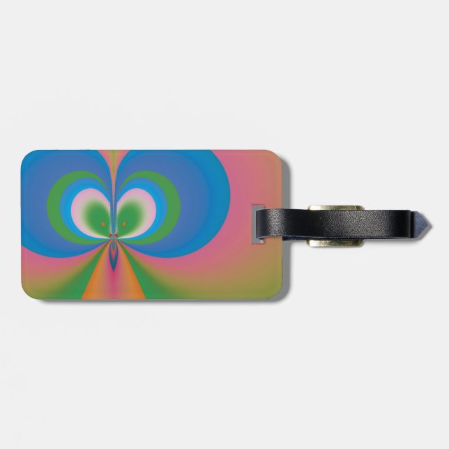 Blue Butterfly Luggage Tag (Back Horizontal)