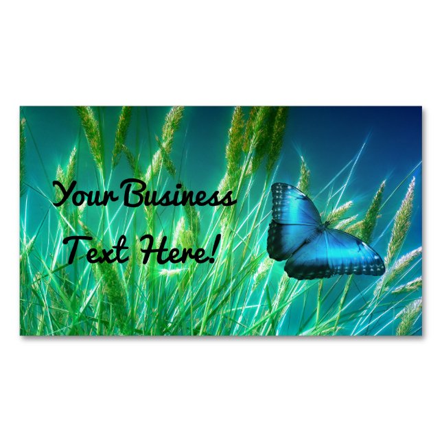 Blue Butterfly Magnetic Business Card (Front)