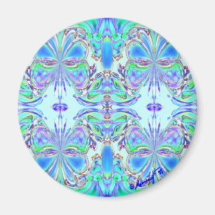 "Blue Butterfly Mandala" Magnet