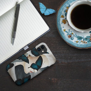 Blue Butterfly Masquerade Elegant Fantasy iPhone 11 Case