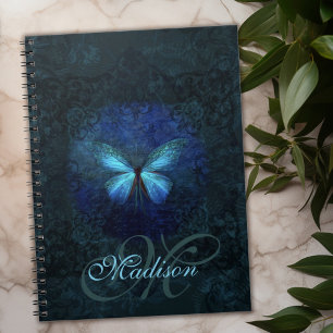 Blue Butterfly Monogrammed Notebook