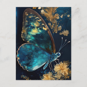 Blue Butterfly Moth Postcard