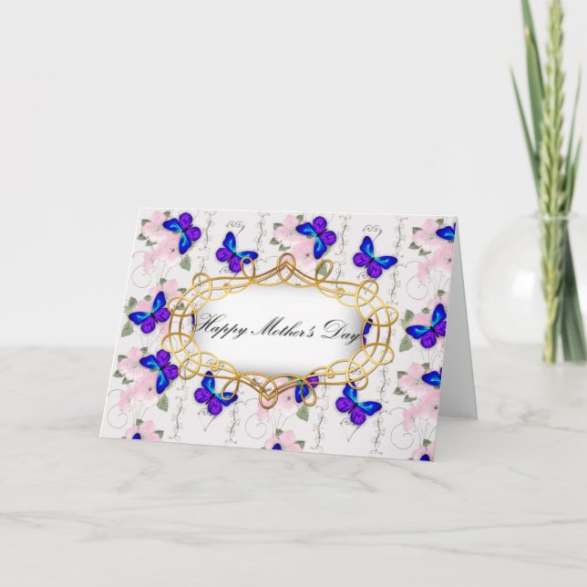 Blue Butterfly Mother's Day Card (Front)