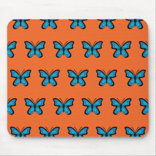 Blue Butterfly Mouse Pad