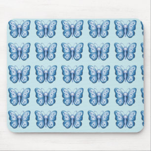 Blue Butterfly Mouse Pad