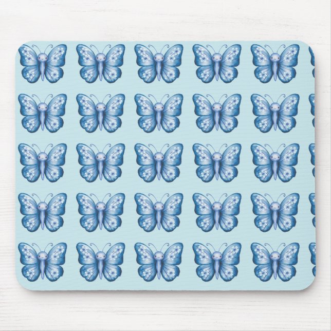 Blue Butterfly Mouse Pad (Front)