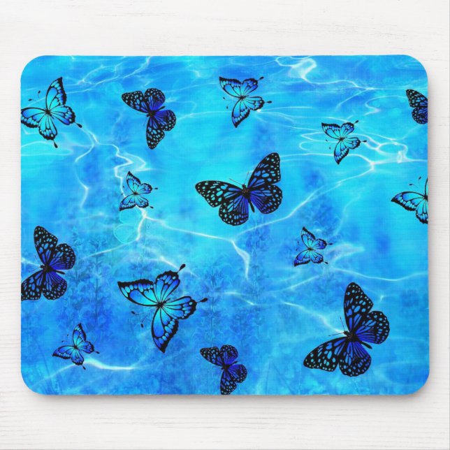 Blue Butterfly Mouse Pad (Front)