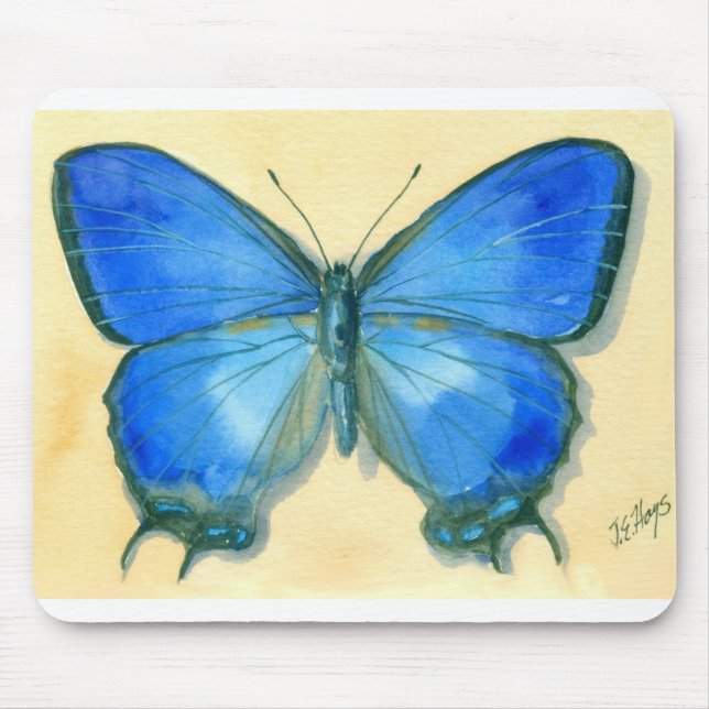 Blue Butterfly Mousepad (Front)