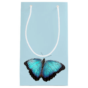 Blue Butterfly Nature Art, Fine Photo Illustration Small Gift Bag
