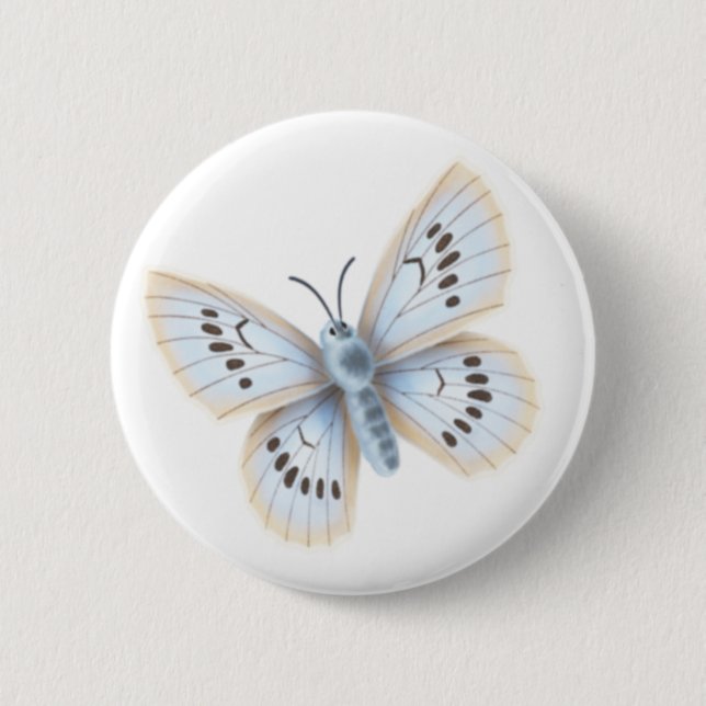 Blue Butterfly Nature Garden Insect 6 Cm Round Badge (Front)