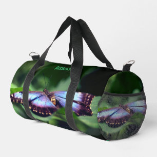 Blue Butterfly Nature Personalised Duffle Bag