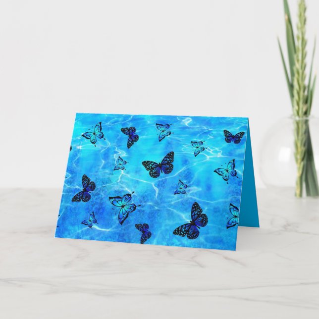 Blue Butterfly Note Card (Front)