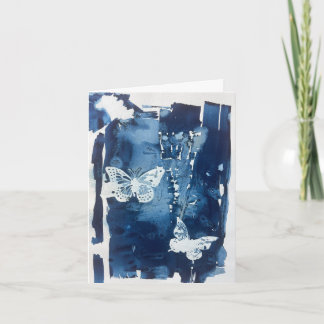 Blue Butterfly Notecard Blank Inside