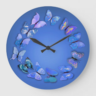 Blue Butterfly Novelty Wall Clock