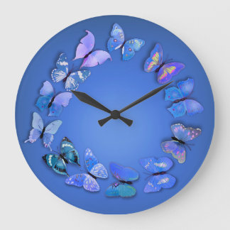 Blue Butterfly Novelty Wall Clock