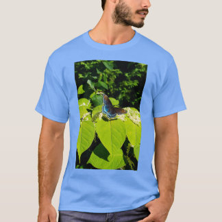 Blue Butterfly on a Leaf T-Shirt