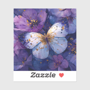 Blue Butterfly on Purple Flowers