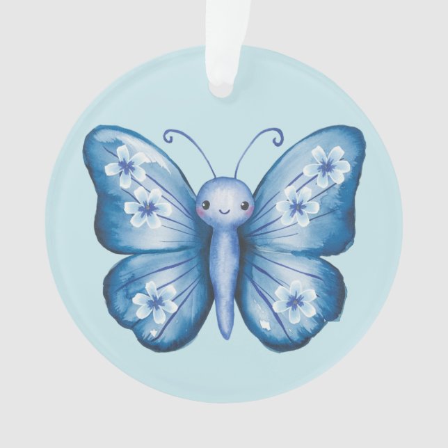 Blue Butterfly Ornament (Front)