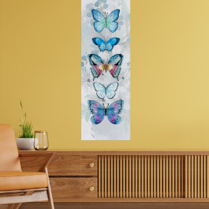 Blue Butterfly Panel Canvas Print
