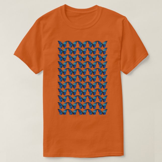 Blue Butterfly Pattern 13 T-Shirt (Design Front)