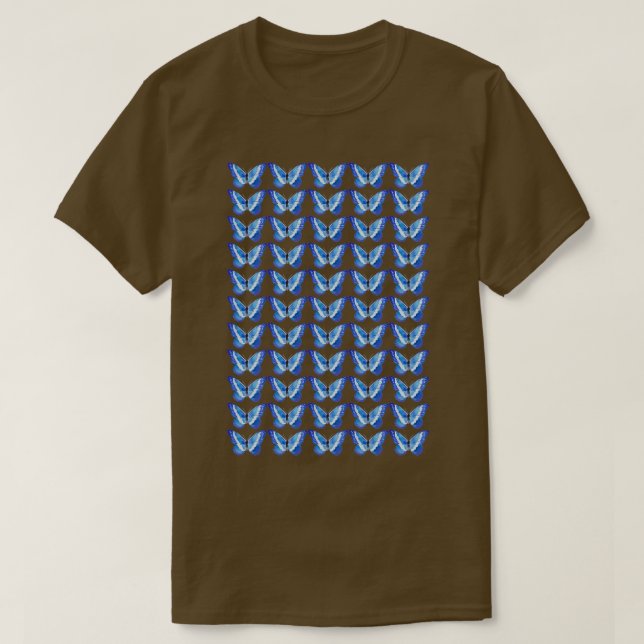Blue Butterfly Pattern 17 T-Shirt (Design Front)