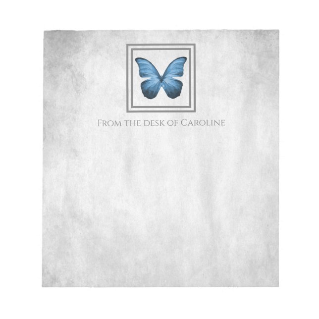 Blue Butterfly Personalised Notepad (Front)