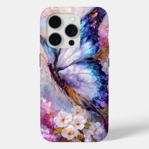 Blue Butterfly Phone Case – Floral Watercolor Desi