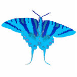 Blue Butterfly Pin Photo Sculpture Badge<br><div class="desc">Photo of a non-blue butterfly that I took and then colourized blue.</div>