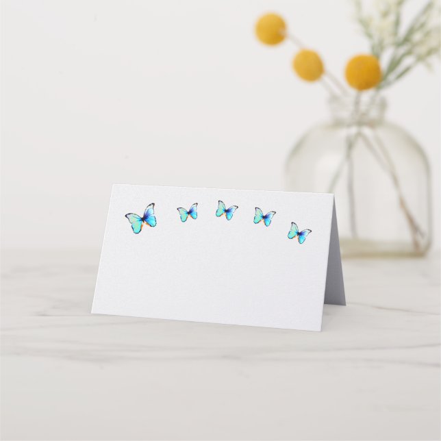 Blue Butterfly  Place Card (Front)