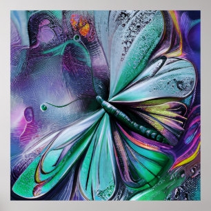 Blue Butterfly Poster