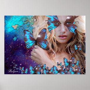 BLUE BUTTERFLY POSTER