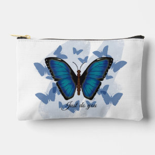 Blue Butterfly - Print Cut Small Accessories Pouch