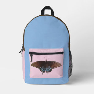 blue butterfly printed backpack