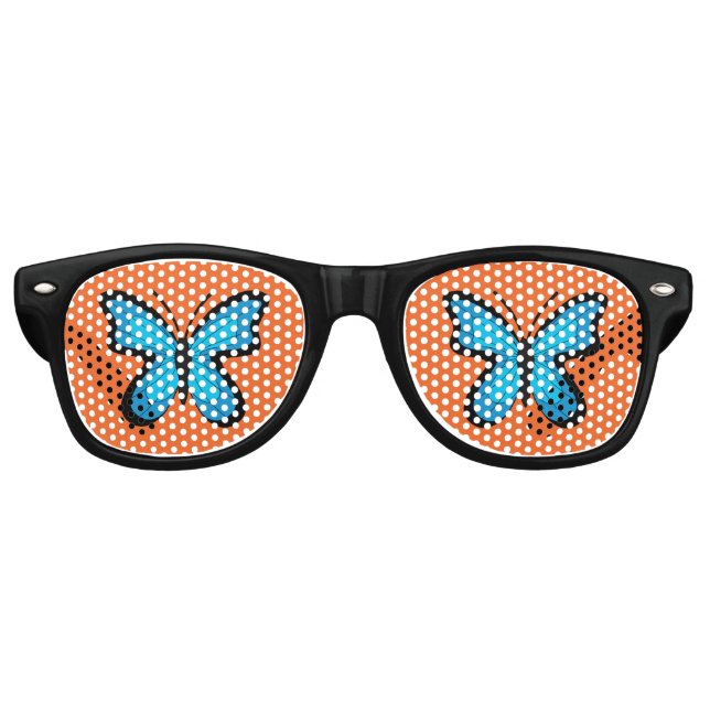 Blue Butterfly Retro Sunglasses (Front)