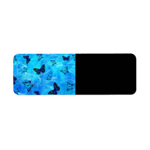 Blue Butterfly Return Address Label