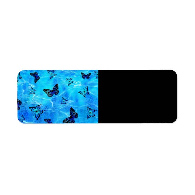 Blue Butterfly Return Address Label (Front)