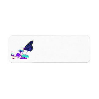 Blue Butterfly Return Address Label