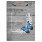 Blue Butterfly Rustic Clipboard