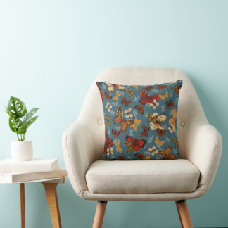 blue Butterfly seamless pattern Cushion