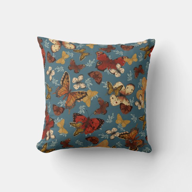 blue Butterfly seamless pattern Cushion (Front)