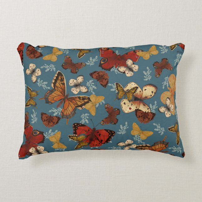 blue Butterfly seamless pattern Decorative Cushion (Front)