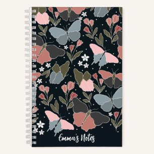 Blue butterfly spiral notebook   Cute journal