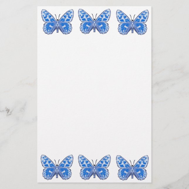 Blue Butterfly Stationery (Front)