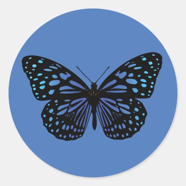 Blue Butterfly Sticker (Front)