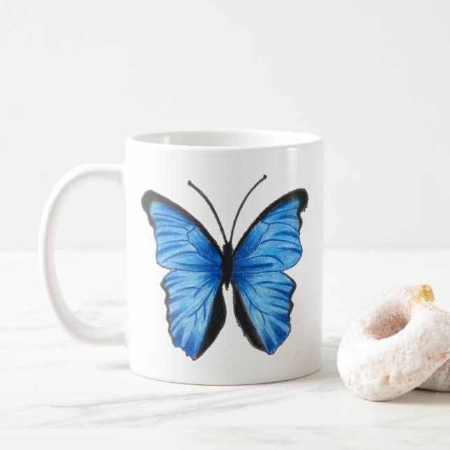 Blue Butterfly Tea Mug (With Donut)