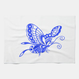 Blue Butterfly Tea Towel