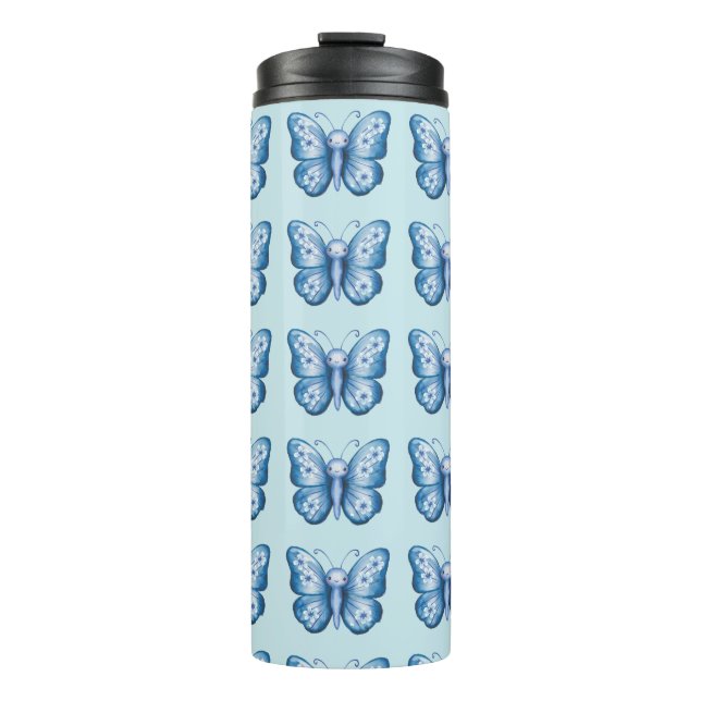 Blue Butterfly Thermal Tumbler (Front)
