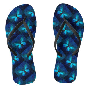Blue Butterfly Thongs